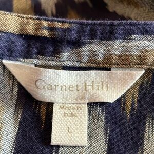 Garnet Hill Navy and Beige Blouse